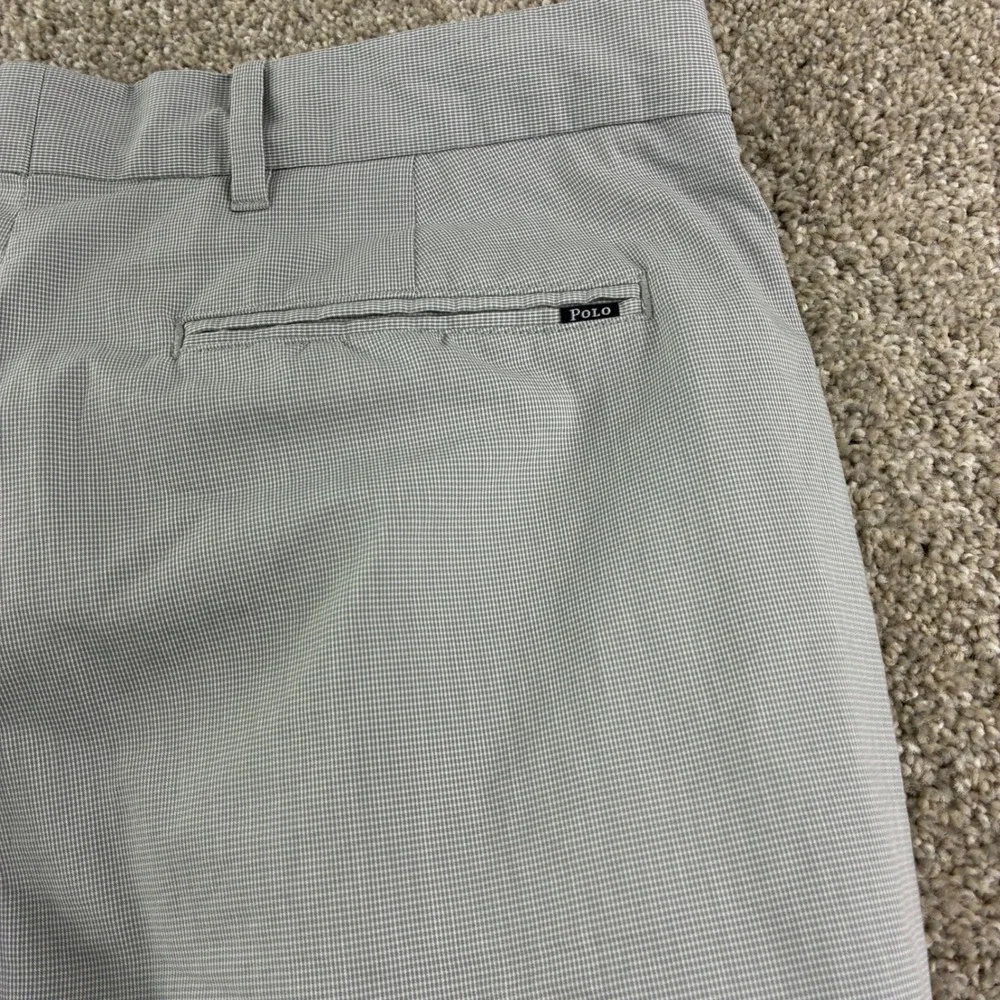 Polo‎ Golf Ralph Lauren Mens 33x32 Gray Micro Check Tailored Fit Pants Golfcore
